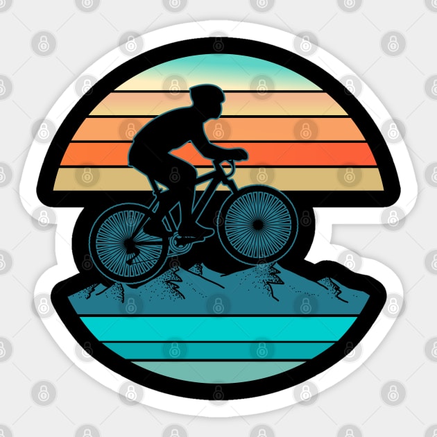 Retro Vintage Mountain Bike MTB Mountain Bikers Biking Cycling Biker Gift Sticker by Charaf Eddine